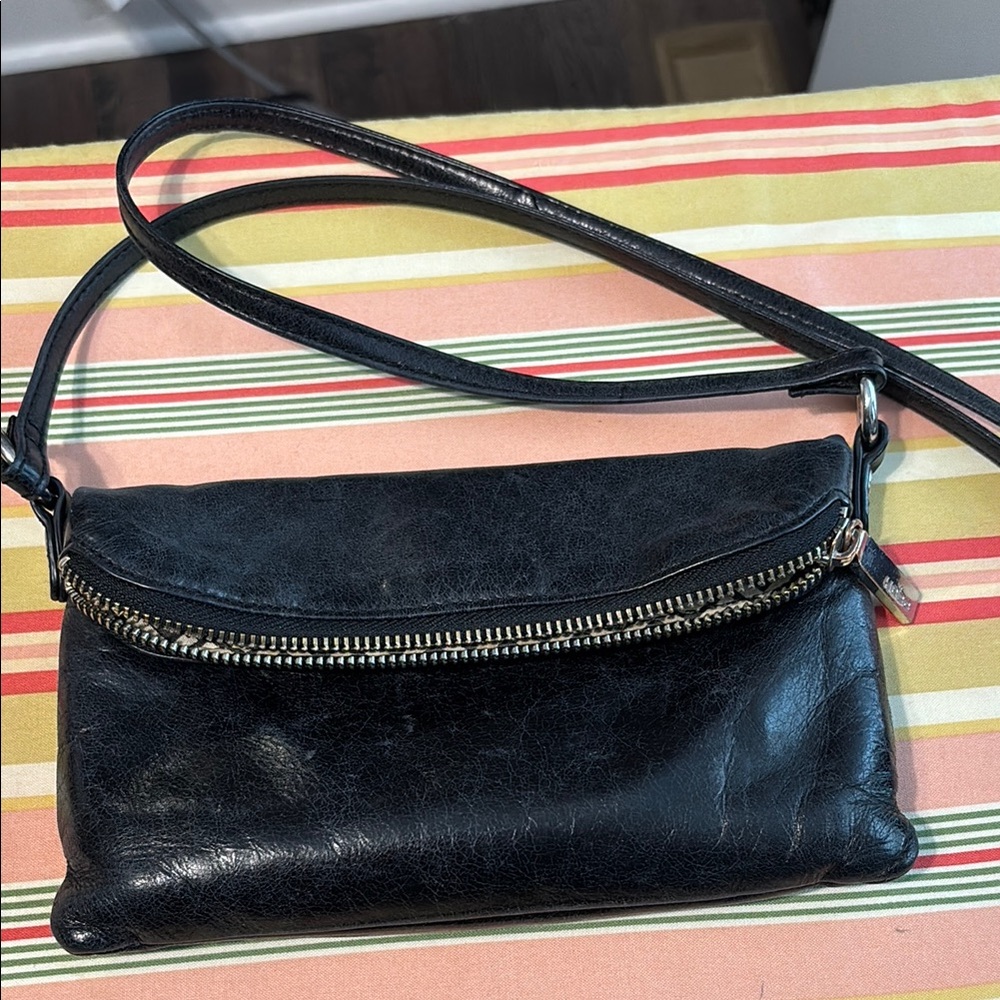 Elegant Black Leather Crossbody Bag